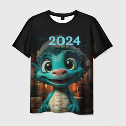 Мужская футболка 3D 2024  дракон  новый год