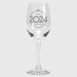2024 - Елочная игрушка – Бокал для вина с принтом купить со скидкой в -12%