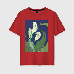 Женская футболка хлопок Oversize Night flower