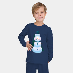 Детская пижама с лонгсливом хлопок Румяный снеговик с ёлкой - фото 2