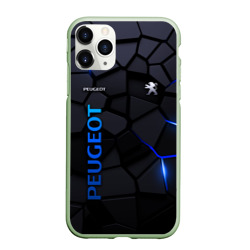 Чехол для iPhone 11 Pro матовый Peugeot - плиты с эффектом свечения