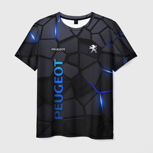 Мужская футболка 3D Peugeot - плиты с эффектом свечения, цвет 3D печать