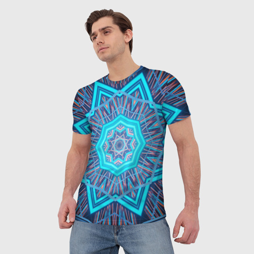 Мужская футболка 3D Геометрический  орнамент мандалы  , цвет 3D печать - фото 3