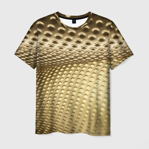 Мужская футболка 3D Золотая сетка абстракция , цвет 3D печать
