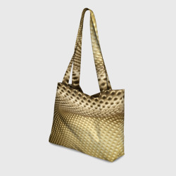 Пляжная сумка 3D Золотая сетка абстракция  - фото 2