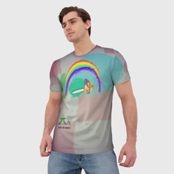 Мужская футболка 3D Бензопила рисует радугу - фото 2