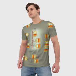 Мужская футболка 3D Трамвай соблюдает дистанцию - фото 2