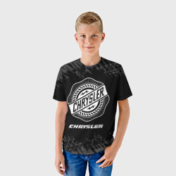 Детская футболка 3D Chrysler speed на темном фоне со следами шин - фото 2