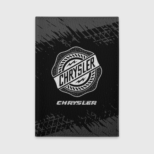 Обложка для автодокументов Chrysler speed на темном фоне со следами шин