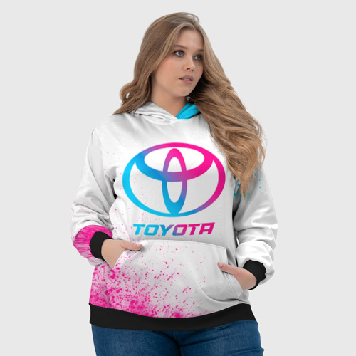 Женская толстовка 3D Toyota neon gradient style, цвет 3D печать - фото 6