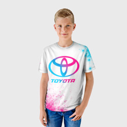 Детская футболка 3D Toyota neon gradient style - фото 2