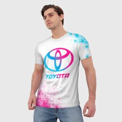 Мужская футболка 3D Toyota neon gradient style - фото 2