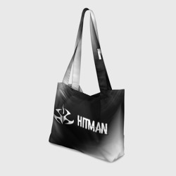 Пляжная сумка 3D Hitman glitch на темном фоне по-горизонтали - фото 2