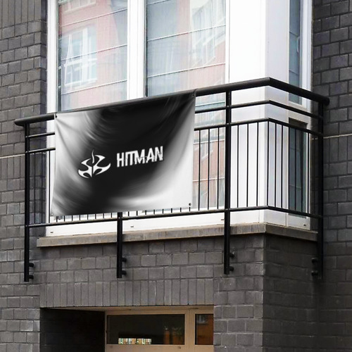 Флаг-баннер Hitman glitch на темном фоне по-горизонтали - фото 3