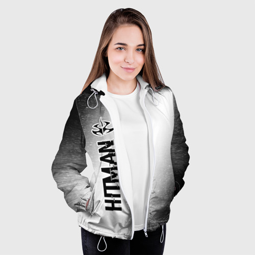 Женская куртка 3D Hitman glitch на светлом фоне по-вертикали, цвет белый - фото 4