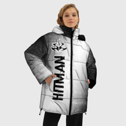 Женская зимняя куртка Oversize Hitman glitch на светлом фоне по-вертикали - фото 2