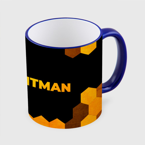 Кружка с полной запечаткой Hitman - gold gradient по-горизонтали, цвет Кант синий - фото 3
