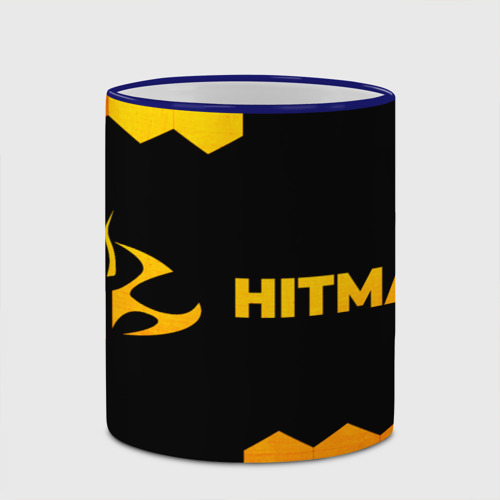 Кружка с полной запечаткой Hitman - gold gradient по-горизонтали, цвет Кант синий - фото 4