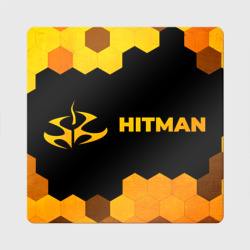 Магнит виниловый Квадрат Hitman - gold gradient по-горизонтали