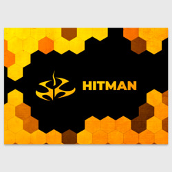 Поздравительная открытка Hitman - gold gradient по-горизонтали