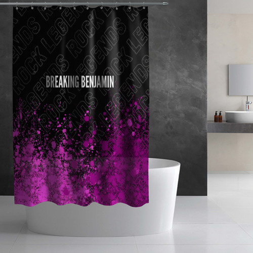 Штора 3D для ванной Breaking Benjamin rock legends посередине - фото 2