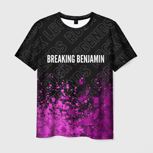 Мужская футболка с принтом Breaking Benjamin rock legends посередине, вид спереди №1