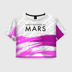 Женская футболка Crop-top 3D Thirty Seconds to Mars rock legends посередине