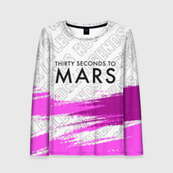 Женский лонгслив 3D Thirty Seconds to Mars rock legends посередине