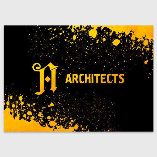 Поздравительная открытка Architects - gold gradient по-горизонтали, цвет белый