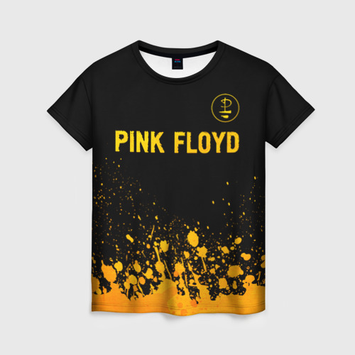 Женская футболка 3D Pink Floyd - gold gradient посередине, цвет 3D печать