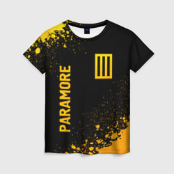 Женская футболка 3D Paramore - gold gradient вертикально
