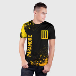 Мужская футболка 3D Slim Paramore - gold gradient вертикально - фото 2