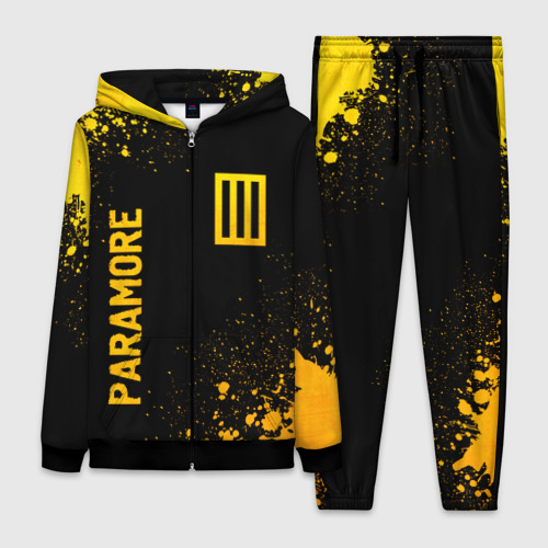 Женский костюм 3D Paramore - gold gradient вертикально, цвет черный