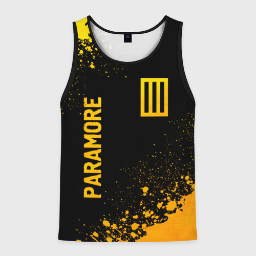 Мужская майка 3D Paramore - gold gradient вертикально, цвет 3D печать