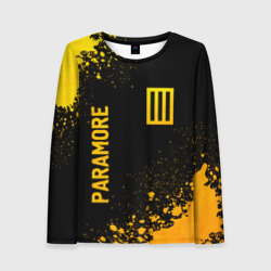 Женский лонгслив 3D Paramore - gold gradient вертикально