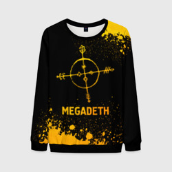 Мужской свитшот 3D Megadeth - gold gradient