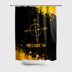 Штора 3D для ванной Megadeth - gold gradient