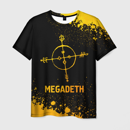 Мужская футболка 3D Megadeth - gold gradient, цвет 3D печать