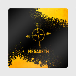 Магнит виниловый Квадрат Megadeth - gold gradient