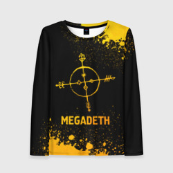 Женский лонгслив 3D Megadeth - gold gradient