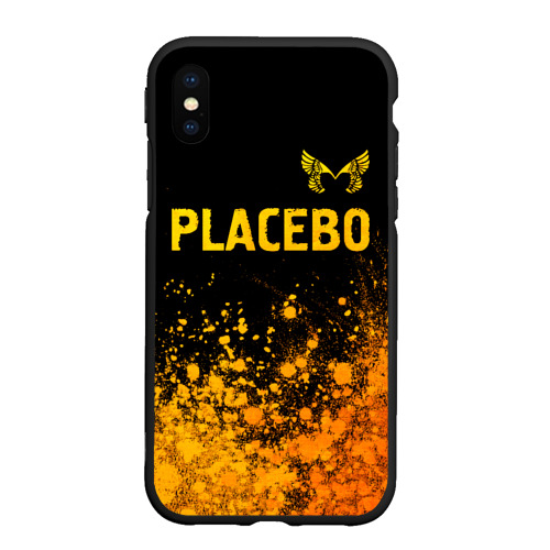 Чехол для iPhone XS Max матовый Placebo - gold gradient посередине