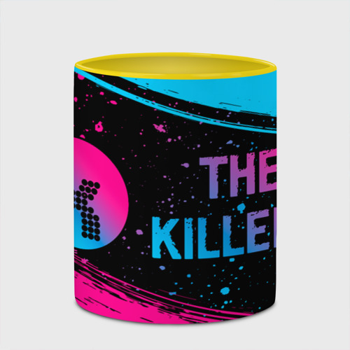 Кружка с полной запечаткой The Killers - neon gradient по-горизонтали, цвет белый + желтый - фото 4