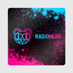 Radiohead - neon gradient по-горизонтали – Магнит виниловый Квадрат с принтом купить