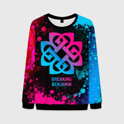 Мужской свитшот 3D Breaking Benjamin - neon gradient