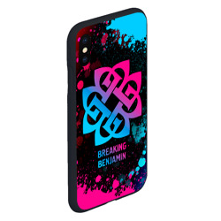 Чехол для iPhone XS Max матовый Breaking Benjamin - neon gradient - фото 2