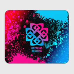 Прямоугольный коврик для мышки Breaking Benjamin - neon gradient