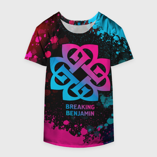 Накидка на куртку 3D Breaking Benjamin - neon gradient, цвет 3D печать - фото 4