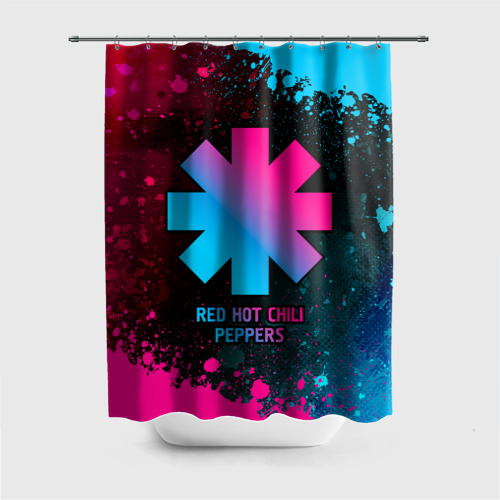 Штора 3D для ванной Red Hot Chili Peppers - neon gradient