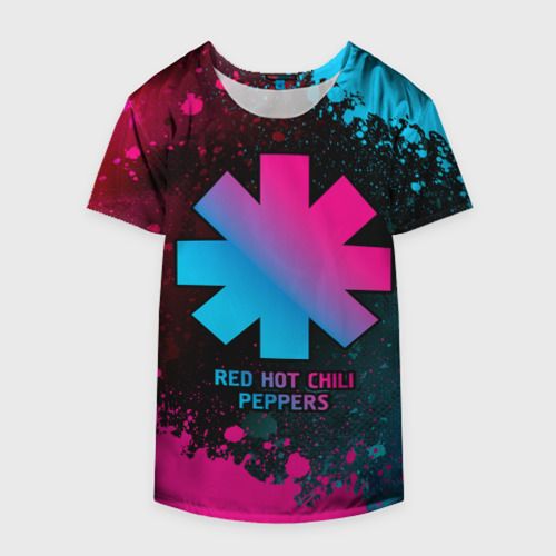 Накидка на куртку 3D Red Hot Chili Peppers - neon gradient, цвет 3D печать - фото 4