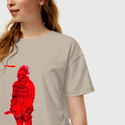 Женская футболка хлопок Oversize Кайман из дорохедоро - фото 2